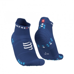 Compressport Pro Racing Socks V4.0 Run Low sodalite/fluo blue | calze running